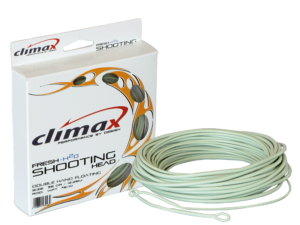 Climax Flyfishing Shooting Head Zweihand, salbei, Verpackung und Schnur